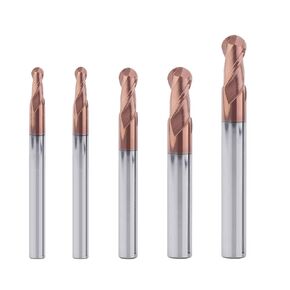 5PCS 1/8" Ball Nose Carbide End Mill 4Flutes Carbide Milling Cutter 4Flute HRC55 CNC Router Bits with AlTiN Coated for Alloy Steel