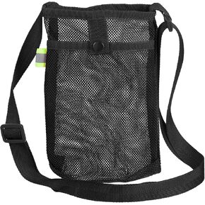 uxcell Water Bottle Holder with Adjustable Shoulder Strap Water Bottle Carrier Bag Mesh Crossbody Water Bottle Carrier with Pocket for Sports Hiking Walking Travel