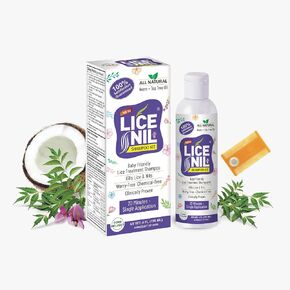 Licenil Lice & Nits Treatment Shampoo with Neem & Tea Tree Oil, 118 ml - Herbal Formula for Head Lice Removal, Suitable for Adults & Children