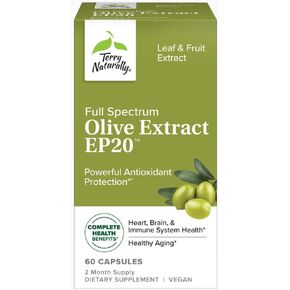Terry Naturally - Olive Extract EP20-60 Capsules - Powerful Antioxidant Protection - 60 servings