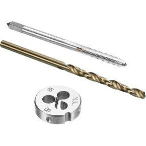uxcell Tap and Die and Drill Bit Set, M3 x 0.5 Left Hand Thread Milling Tap and Round Die, 2.5mm Cobalt High Speed Steel Twist Drill Bit