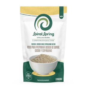 Spiral Spring Organic Spirulina + Quinoa and Cocoa 100% Natural, 200 Gr Bag with Quinoa, Cocoa and Maximum Spirulina Powder Mixture.