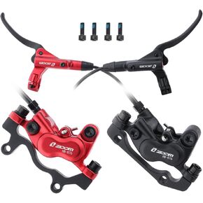 Zoom H876 4-Pistons Hydraulic Disc Brakes Set E-Bike Hydraulic Brake Set Mountain Bike Hydraulic Brake with PM Adapter (Black, Left Rear Right Front)