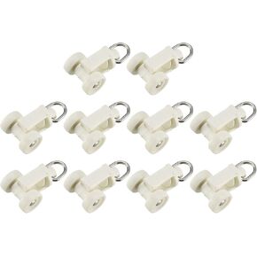 Curtain Track Rollers (11.5mm/0.45") 80Pcs, Plastic Twin Wheeled Carriers Drapery Rail Sliding Glider - for Home Window Curtain Tracks