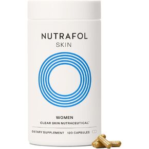 Nutrafol Clear Skin Acne Supplement for Women, Clinically Tested for Clearer, Smoother Skin, Physician-Formulated, Vegan - 2-Month Supply, 2 Pouches