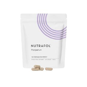 Nutrafol Postpartum Hair Growth Supplements, Clinically Tested for Visibly Thicker Hair and Less Shedding, Breastfeeding-Friendly - 1 Month Supply, 1 Refill Pouch