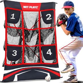 Baseball Net - Pitching Target Net, 9 Pocket Strike Zone | Pitcher Training Equipment/Softball Self-Train Practice Net
