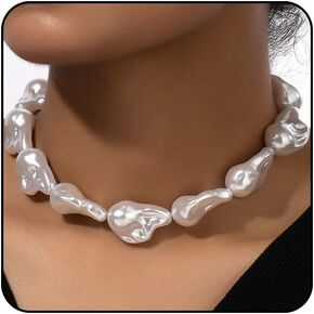 Chunky Gold Necklace Big Silver Chunky Necklaces for Women Gold Statement Necklace for Women Chunky Beaded Necklace Thick Bold Necklace Ball Choker Necklace Gold Chunky Jewelry