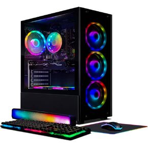 STGAubron Gaming Desktop PC, Intel Core i7 3.4G up to 3.9G, Radeon RX 5700 8G GDDR6, 16G RAM, 512G SSD, 600M WiFi, BT 5.0, RGB Fan x 4, RGB Keyboard & Mouse & Mouse Pad, RGB BT Sound Bar, W10H64