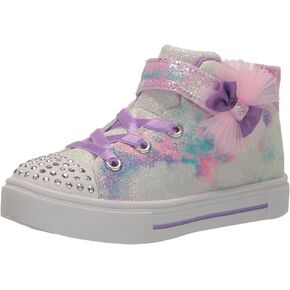 Skechers Girls Twinkle Sparks-Ombre Dazzle Sneaker, Pink/Multi, 7 Toddler