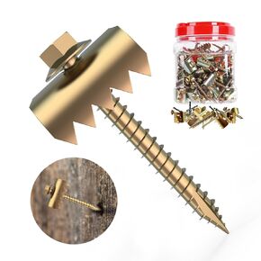 200Pcs Fence Staples, Fence Nails for Wire Fence and Softwoods, Reusable Fence Fasteners with Wire Fixer Hold, Installed Quickly Fence Screws with Cordless Drill (200PCS)