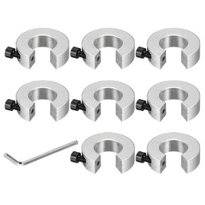 uxcell SBR20 Linear Rail Shaft Stop Collar Aluminum Alloy Clamp-on Collar for Holding Timing Pulleys Shaft Limit Fixing Rings Sandblasting Surface with a Nickel Flat Head Wrench 8pcs