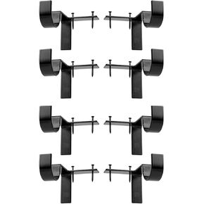 8Pcs Easy Curtain Rod Brackets No Drill Heavy Duty Curtain Rod Hooks for 1.18 Inch Drapes Rod, Curtain Rod Hangers Bracket Tap Right Into Window Frame