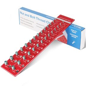 Nut and Bolt Thread Checker, Thread Gauge,Bolt identifier Board, 14 Inch & 14 Metric, Bolt Thread identifier（red)