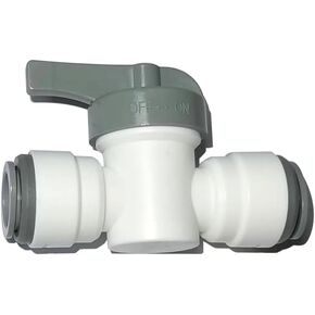 Acetal Copolymer 1/2" Tube OD Tube Fitting,Hand Shut Off Valve, Push to connect for RO water filter system parts (pack of 5)