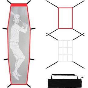 Strike Zone Net with Dummy Batter Training Aids,Softball Pitching Target Net for Baseball&Softball Accuracy Training,Applicable for Baseball Net,Lacrosse Net,Barrier Net of Backyard,Playground