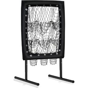 9 Hole Pitching Net Baseball Pitching Target with Strike Zone Pockets, Height Adjustable Softball Baseball Training Equipment for Hitting and Pitching