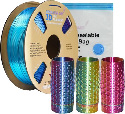 Mercury PLA Filament 1.75mm, 3D Printer Filament,1kg/2.2 lb Tidy Spool, Dimensional Accuracy ±0.03mm, with Filament Storage Bag, Fit Most FDM 3D Printers, PLA Mercury 1.75mm in Saudi Arabia