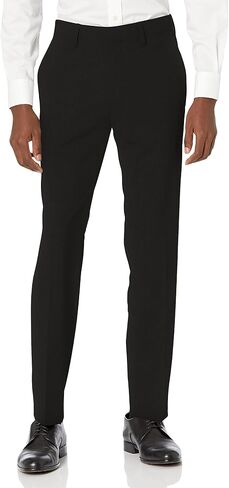 Kenneth Cole Reaction Men's Slim Fit Solid Performance Dress Pant, Black, 30W x 29L in Saudi Arabia