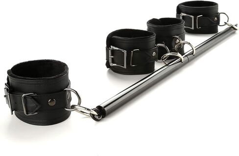 Adjustable 3 in 1 Spreader Bar Set with 4pcs PU Adjustable Straps Sports Aid Training Fitness Kit Workout Bar,Home Yoga Gym Kit with Fur Flocking Storage Bag in Kuwait