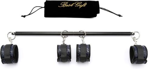 Adjustable 3 in 1 Spreader Bar Set with 4pcs PU Adjustable Straps Sports Aid Training Fitness Kit Workout Bar,Home Yoga Gym Kit with Fur Flocking Storage Bag in Kuwait