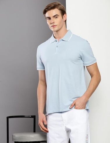 Calvin Klein Men's Stretch Pique Solid Tipped Polo in Saudi Arabia