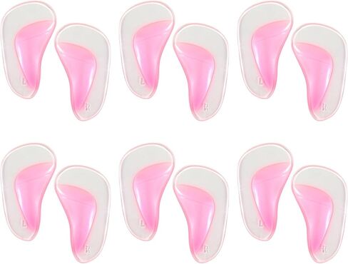 6 Pairs Arch Supports Cushions, Self-Adhesive Arch Support Sandals Shoe Inserts Non Slip Soft Gel Arch Support Pads Gel Arch Insoles Foot Heels Arch Supports for Man Women (Transparent) in Saudi Arabia