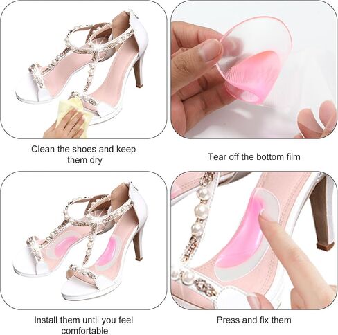 6 Pairs Arch Supports Cushions, Self-Adhesive Arch Support Sandals Shoe Inserts Non Slip Soft Gel Arch Support Pads Gel Arch Insoles Foot Heels Arch Supports for Man Women (Transparent) in Saudi Arabia