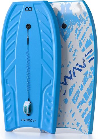 WOOWAVE Bodyboard 41 بوصة للأطفال والكبار، لوح الجسم مع EPS Core، سطح XPE، قاع أملس HDPE، يأتي مع مقود معصم ملفوف لجميع مستويات ركوب الأمواج in Kuwait