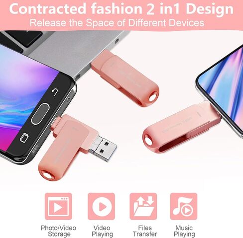 Flash Drive 256GB for Phone, HUNPINS USB C Thumb Drive 170M/S Hight-Speed, Multi Port Memory Stick Compatible Android Phone/Tablet and PC (Black) in Saudi Arabia