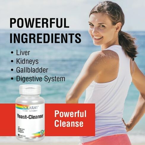 YHN Yeast-Cleanse | with Caprylic Acid, PAU Darco, Grapefruit Seed Extract & Tea Tree Oil | Healthy Cleansing Support | 30 Servings | 90 VegCaps in Saudi Arabia