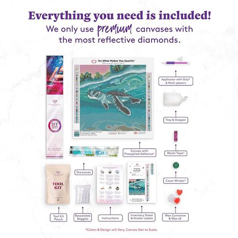 DIAMOND ART CLUB Happy Frog Diamond Painting Kit, Fun DIY Crafts for Adults and All Ages, Round Diamond Art Canvas for Beginners, 13" x 15" (32.8 x 38 cm) in Saudi Arabia