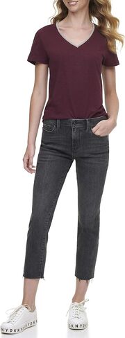 DKNY Women's Rivington Slim Straight Crop Jeans in Saudi Arabia