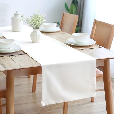 Encasa Table Runner 13x72 in Long | Cotton Canvas Fabric | Sunbeam Yellow Solid Color | Machine Washable & Durable in Saudi Arabia