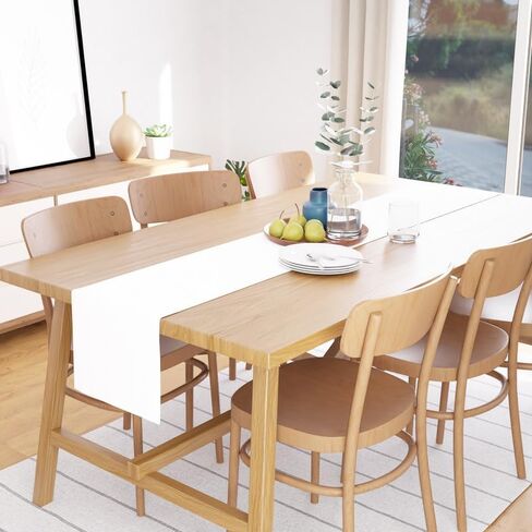 Encasa Table Runner 13x72 in Long | Cotton Canvas Fabric | Sunbeam Yellow Solid Color | Machine Washable & Durable in Saudi Arabia