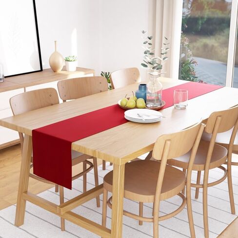 Encasa Table Runner 13x72 in Long | Cotton Canvas Fabric | Sunbeam Yellow Solid Color | Machine Washable & Durable in Saudi Arabia