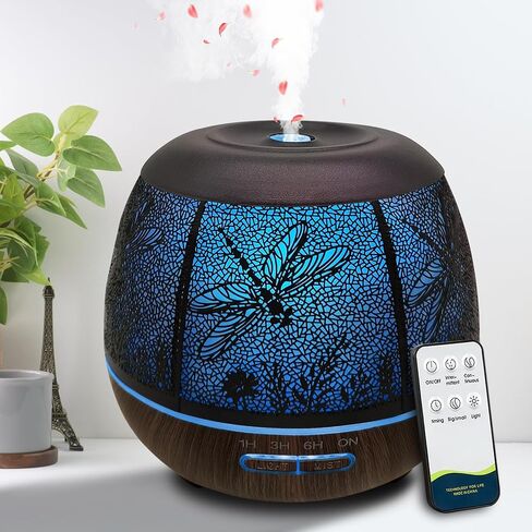 Diffusers for Essential Oils Large Room 400ml,Essential Oil Diffuser for Home with R/C,Cool Mist Humidifiers for Bedroom,7 Colors Changed & 3 Mist Mode Waterless Auto Off for Decor Butterfly in Saudi Arabia