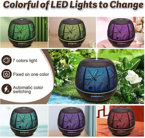 Diffusers for Essential Oils Large Room 400ml,Essential Oil Diffuser for Home with R/C,Cool Mist Humidifiers for Bedroom,7 Colors Changed & 3 Mist Mode Waterless Auto Off for Decor Butterfly in Saudi Arabia