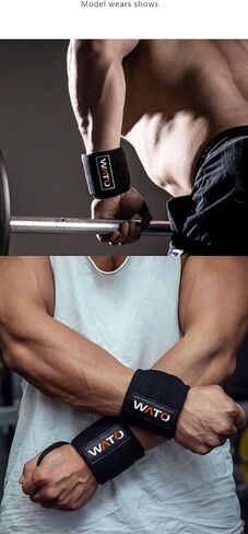 أغطية معصم رياضية / أحزمة معصم لرفع الأثقال، أحزمة رياضية شديدة التحمل مع حلقات إبهام، لفافة لمنافسة رفع الأثقال، تدريب القوة، كمال الأجسام - دعامة معصم للرجال والنساء، عبوة من قطعتين in Kuwait