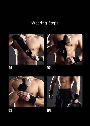 أغطية معصم رياضية / أحزمة معصم لرفع الأثقال، أحزمة رياضية شديدة التحمل مع حلقات إبهام، لفافة لمنافسة رفع الأثقال، تدريب القوة، كمال الأجسام - دعامة معصم للرجال والنساء، عبوة من قطعتين in Kuwait