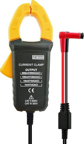 ZIBOO i600E 600Amp AC مشبك التيار، 4 مم قابس الموز لأجهزة القياس المتعددة أو أدوات قياس التيار المتردد بالتيار المتردد in Saudi Arabia