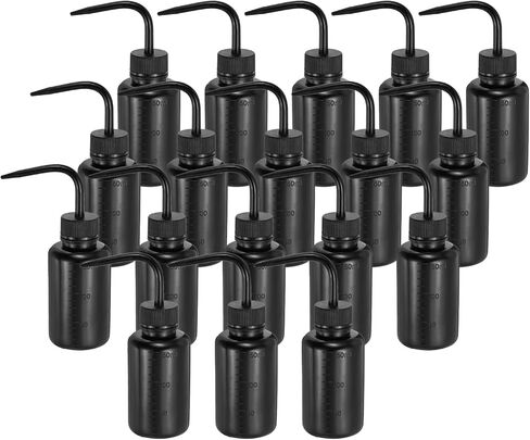 باتيكل 18 قطعة 8oz مختبر زجاجة ضغط 250 مل زجاجات غسيل بلاستيكية آمنة بخ زجاجة الوشم لتنظيف أدوات المياه تجارب الري النباتية لوازم الوشم (شفاف) in Kuwait