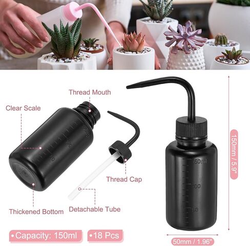 باتيكل 18 قطعة 8oz مختبر زجاجة ضغط 250 مل زجاجات غسيل بلاستيكية آمنة بخ زجاجة الوشم لتنظيف أدوات المياه تجارب الري النباتية لوازم الوشم (شفاف) in Kuwait