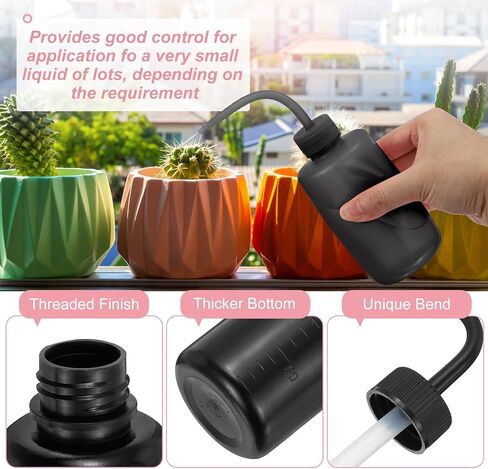 باتيكل 18 قطعة 8oz مختبر زجاجة ضغط 250 مل زجاجات غسيل بلاستيكية آمنة بخ زجاجة الوشم لتنظيف أدوات المياه تجارب الري النباتية لوازم الوشم (شفاف) in Kuwait