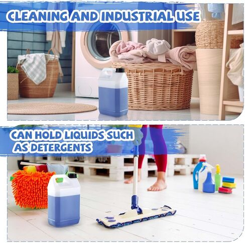 6 Pcs 1 Gallon Plastic Jug with Lids Square Empty Storage Containers Plastic Jar Containers for Water Sauces Soaps Detergents Liquids Cleaning Solutions(Black) in Kuwait