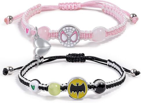 Couples/Friendship Matching Bracelets,Bat/Spider/kitty Bracelets Set, Valentine's Day Birthday Jewelry Gifts for Gf and Bf Soulmate, Matching Gifts for Husband&Wife Son&Daughters BFF (Spider Spider) in Kuwait