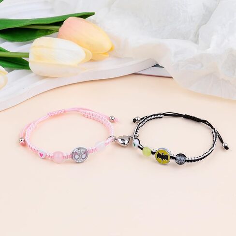 Couples/Friendship Matching Bracelets,Bat/Spider/kitty Bracelets Set, Valentine's Day Birthday Jewelry Gifts for Gf and Bf Soulmate, Matching Gifts for Husband&Wife Son&Daughters BFF (Spider Spider) in Kuwait