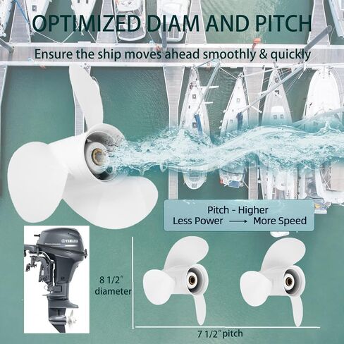 OEM Outboard Propeller 12 1/4x9 Aluminum Boat Propeller fit Yamaha Engines 25-60HP 3-1/2" Gearcase Engines 13 Spline Tooth OEM Parts No.663-45956-01-00,RH in Saudi Arabia