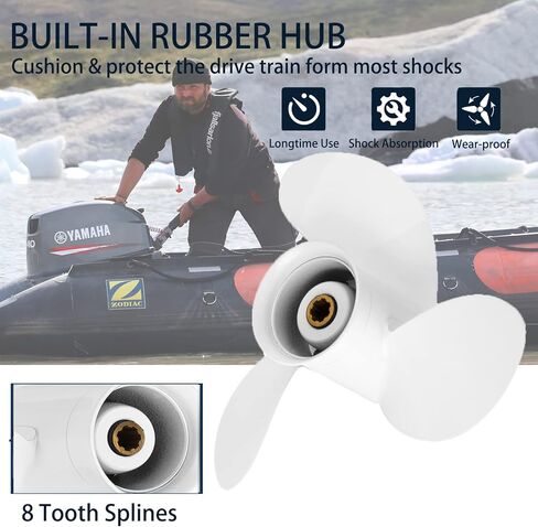 OEM Outboard Propeller 12 1/4x9 Aluminum Boat Propeller fit Yamaha Engines 25-60HP 3-1/2" Gearcase Engines 13 Spline Tooth OEM Parts No.663-45956-01-00,RH in Saudi Arabia