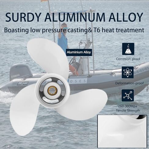 OEM Outboard Propeller 12 1/4x9 Aluminum Boat Propeller fit Yamaha Engines 25-60HP 3-1/2" Gearcase Engines 13 Spline Tooth OEM Parts No.663-45956-01-00,RH in Saudi Arabia